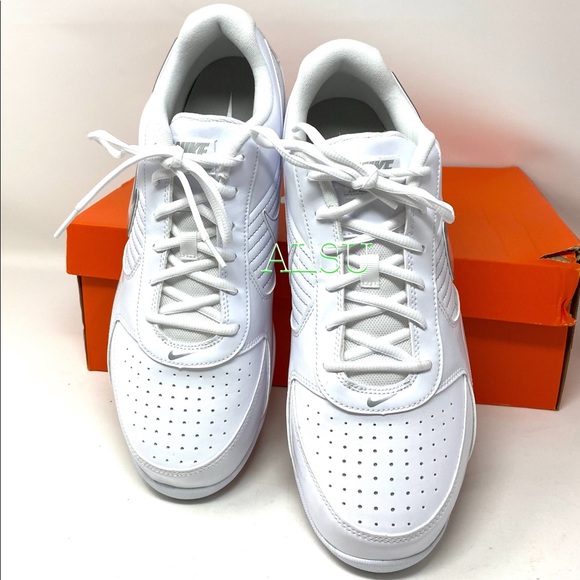 Nike Air Baseline Low White Leather Men’s Sneakers - Picture 4 of 10